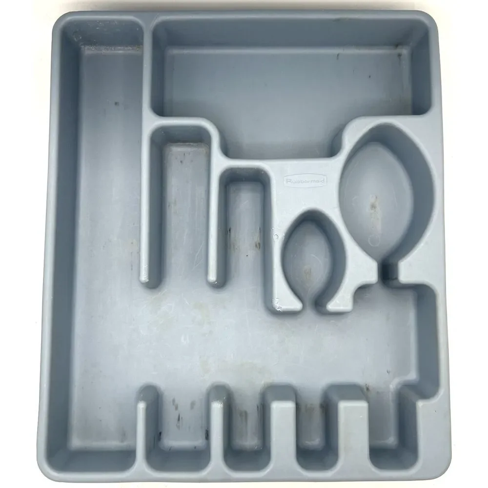 Rubbermaid Silverware Flatware Utensil Holder 2922 Vtg Drawer Organizer Blue